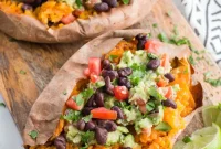 Zesty Guacamole Sweet Potato Boats