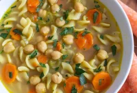 Heartwarming Crock-Pot Chickpea Noodle Soup