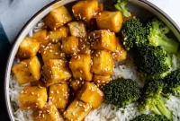 Sticky Sesame Tofu & Broccoli Stir-fry