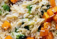 Golden Cheesy Butternut Orzo