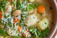 Rustic Gnocchi Soup with White Beans and Kale