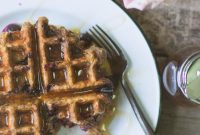Plant Powered Blueberry Oat Waffles