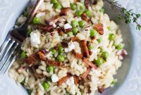 Vibrant Spring Pea Risotto with Tangy Goat Cheese