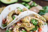 Crispy Baked Avocado Tacos with Zesty Roasted Veggie Salsa