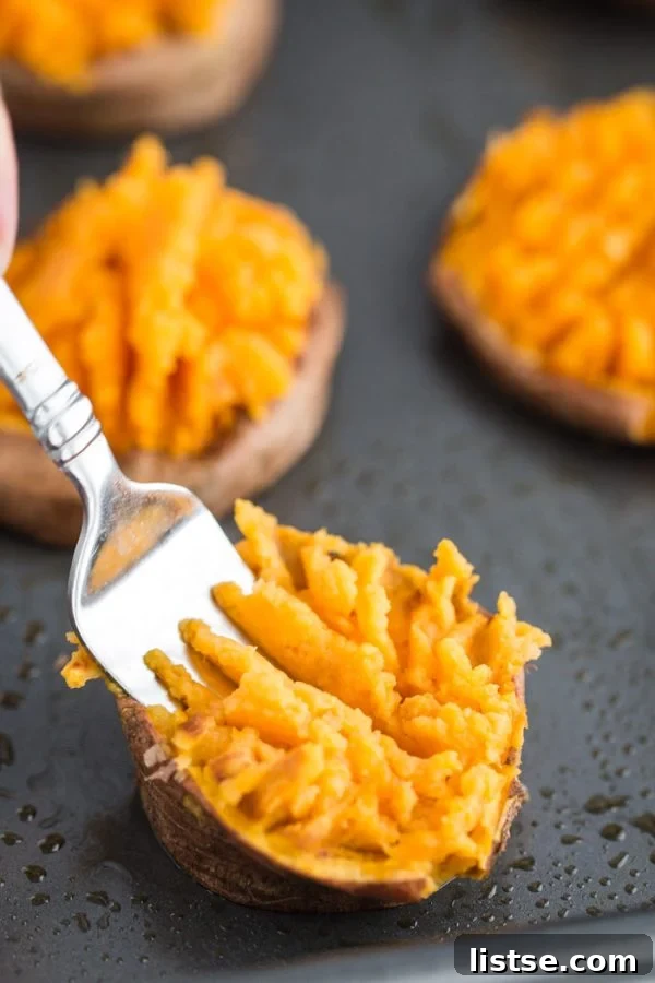 Sweet Potato Garlic Smash 4 Close-up of crispy Garlic Smashed Sweet Potatoes