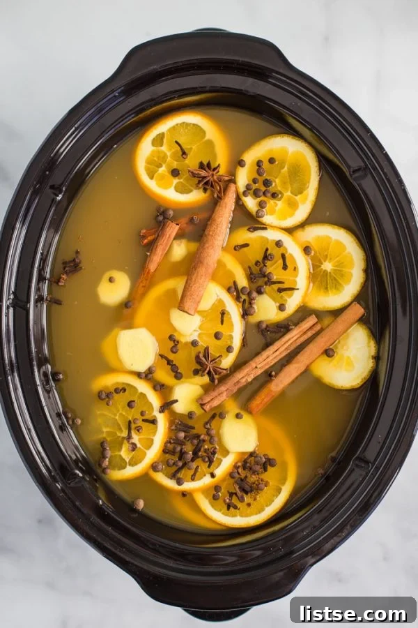 Delicious Slow Cooker Mulled Cider, perfect for holiday gatherings