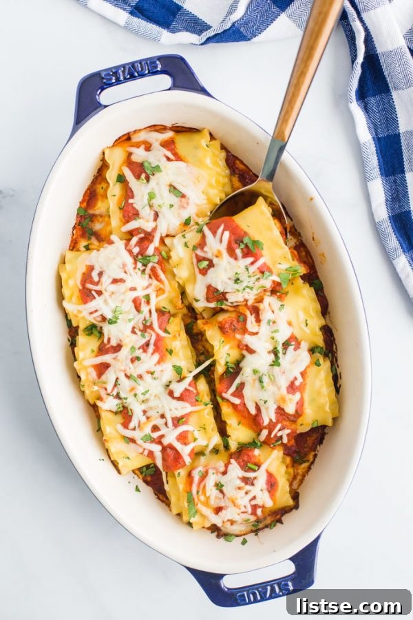Freshly rolled lasagna noodles with ricotta filling