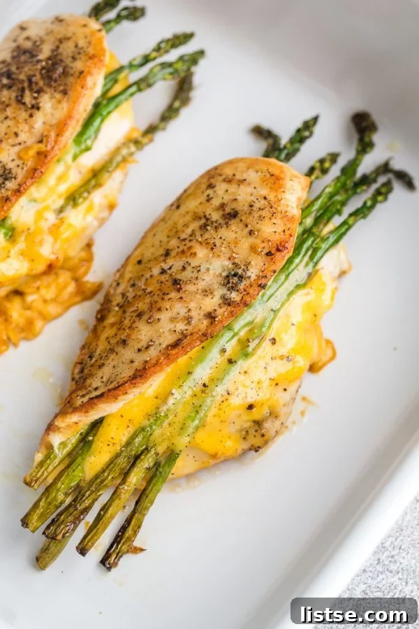 Golden Asparagus and Cheese Chicken 3 cheese stuffed chicken breast recipe