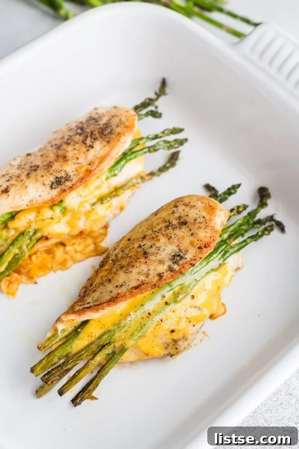 Golden Asparagus and Cheese Chicken 6 baked stuffed asparagus chicken