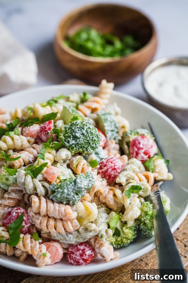cold pasta salad with ranch