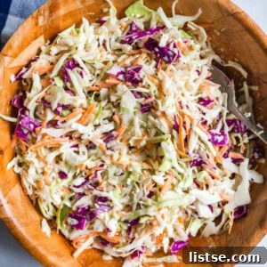 Delicious Vegan Coleslaw Recipe, creamy and quick to make.