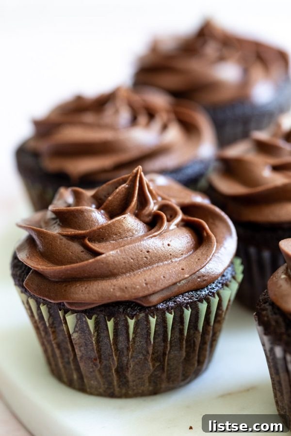 Delicious and easy vegan chocolate cupcakes with rich chocolate frosting