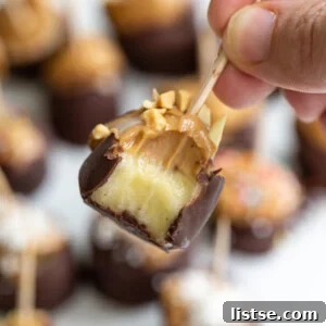 Completed Chocolate Covered Banana Bites ready to eat.