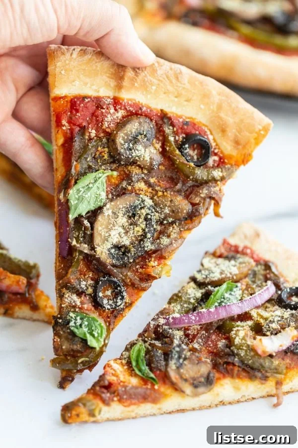 Perfectly baked homemade vegan pizza