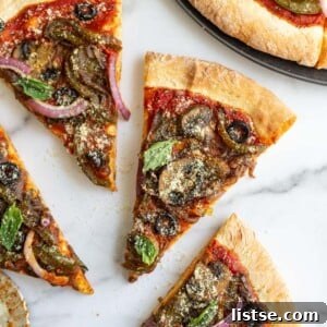Homemade vegan pizza with fresh vegetables