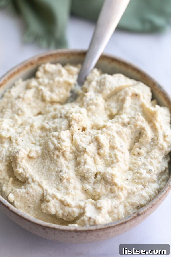 Creamy homemade vegan ricotta cheese, perfect for dairy-free recipes.