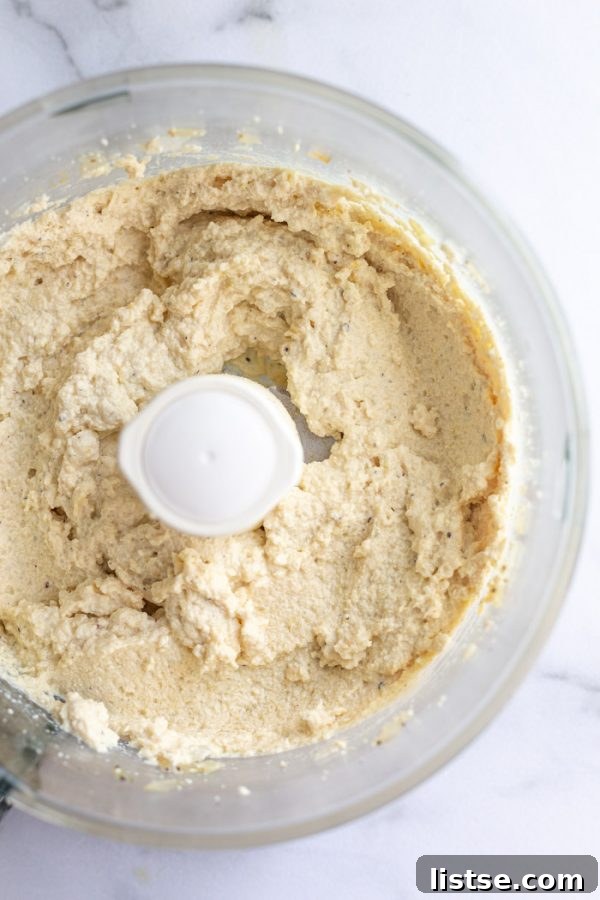 Vegan ricotta recipe showing the delicious, textured plant-based cheese.