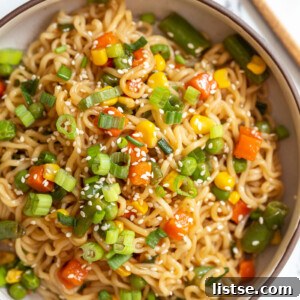 Ramen Stir Fry with fresh garnishes