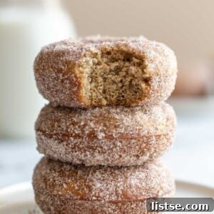 Sugar coated baked vegan donuts