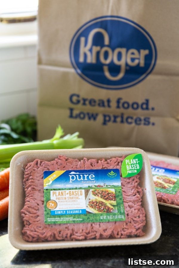 Pure Farmland Plant-Based Simply Seasoned Protein Starters, perfect for crafting a delicious and healthy vegan meatloaf alternative. High in protein, dairy-free, and gluten-free. #plantbasedprotein #veganingredients