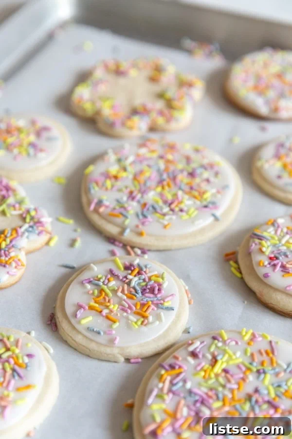 stack of decorated vegan sugar cookies