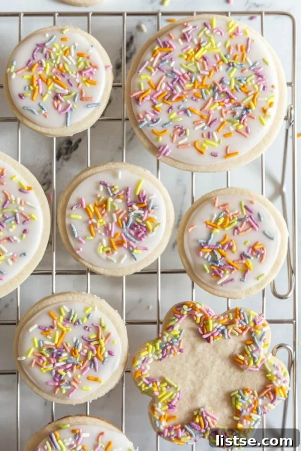 a tray of decorated vegan sugar cookies
