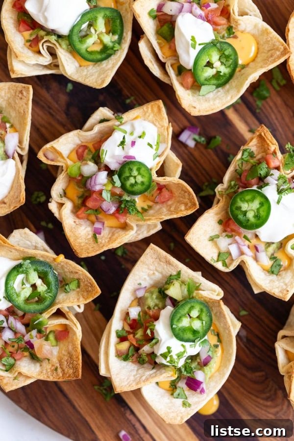 Adorable and flavorful vegan taco cups, perfect individual appetizers for super bowl and party entertaining