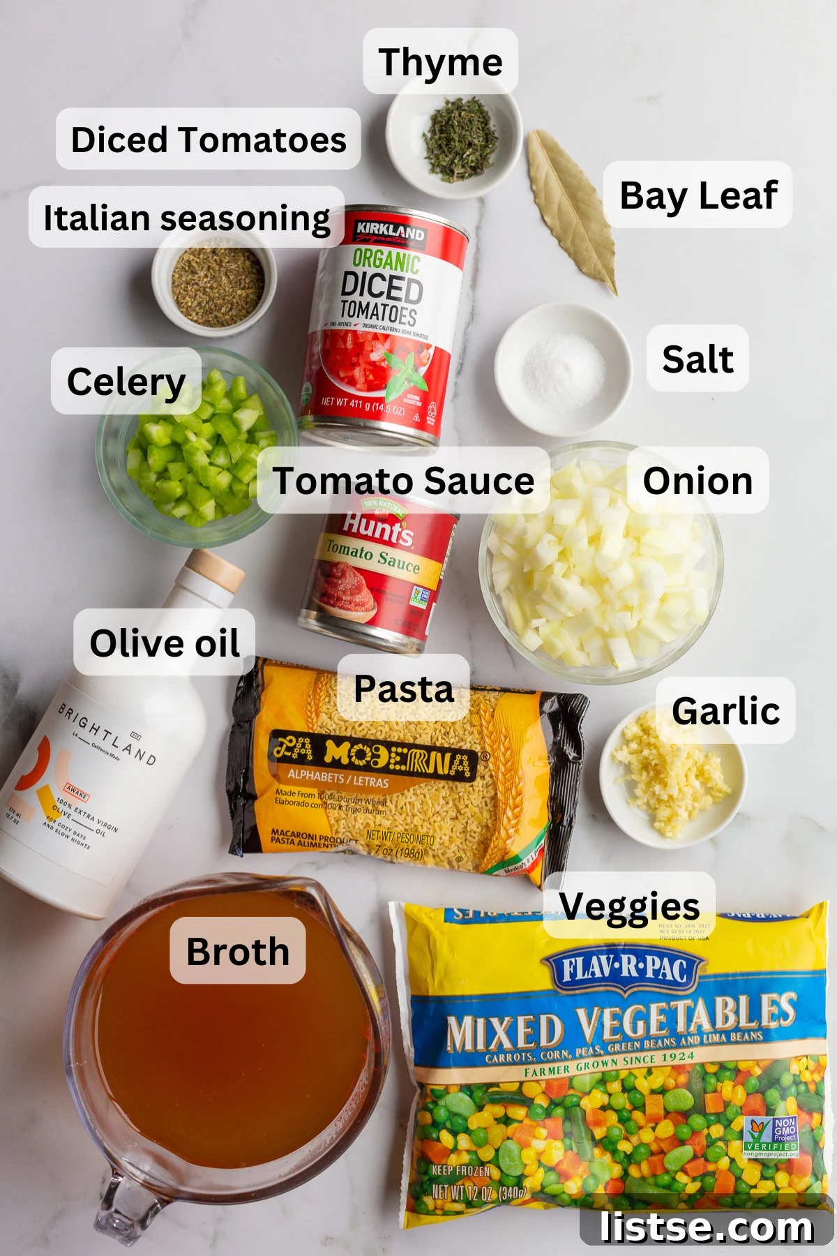 A-Z Delicious: Homemade Alphabet Soup 3 ingredients needed to make alphabet soup