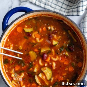 vegan minestrone in a big pot