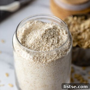 oat flour in a container