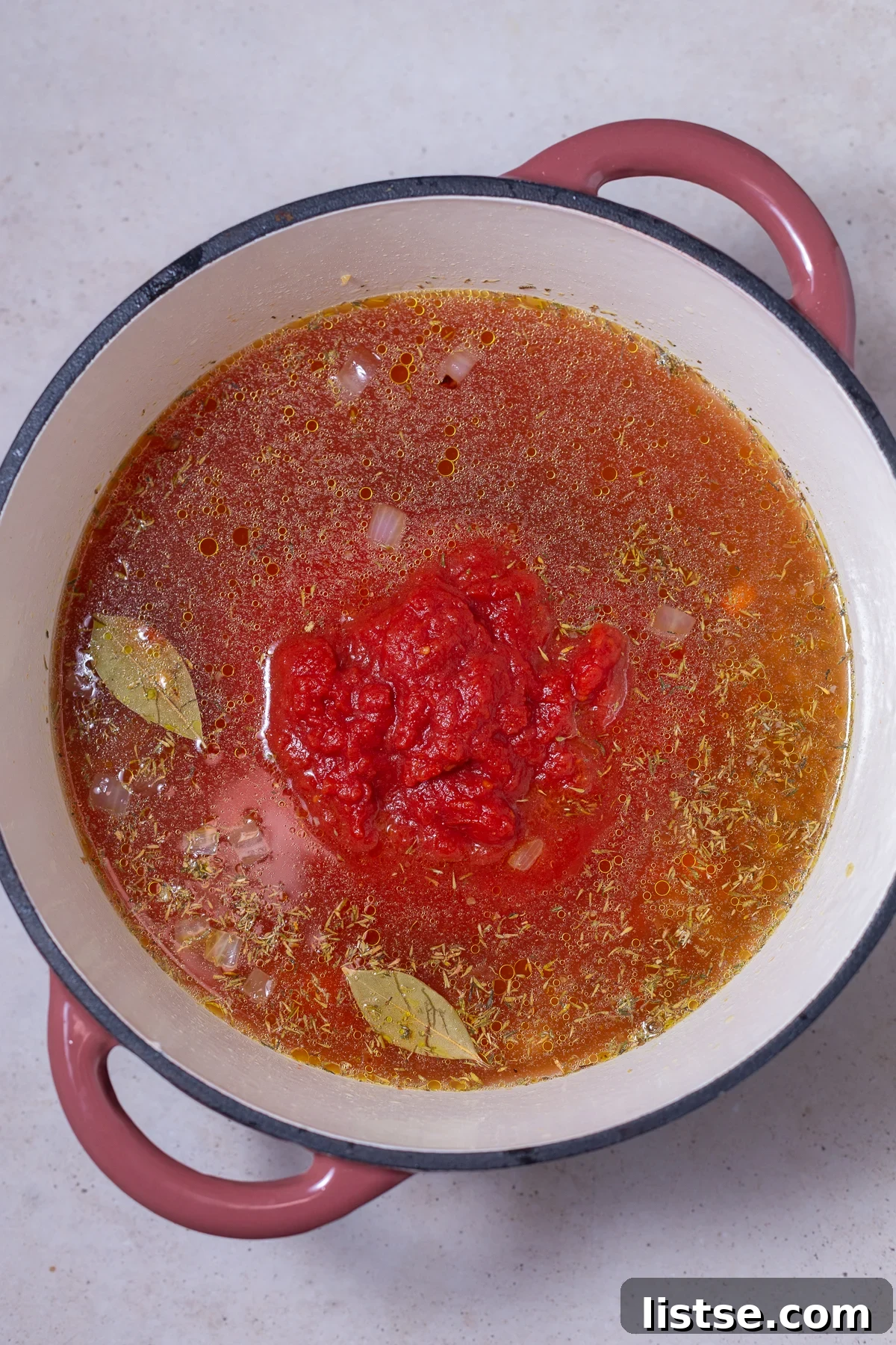 One-Pot Vegan Lentil Soup 6 ingredients for lentil soup in a pot