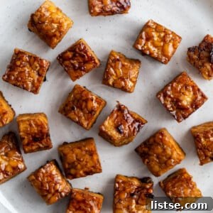 baked tempeh on a plate