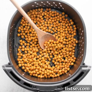 crispy chickpeas in an air fryer