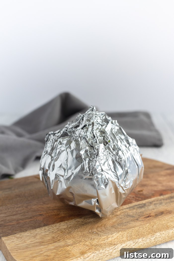 wrapping artichoke in foil before baking