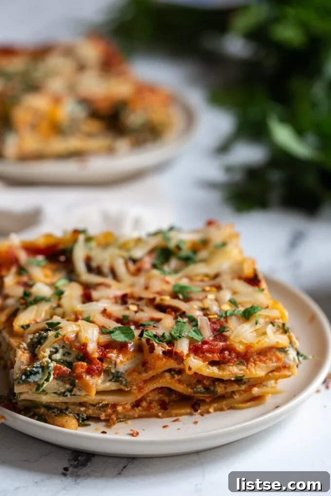 Plant-Based Pasta Delights 11 vegan lasagna on a small plate