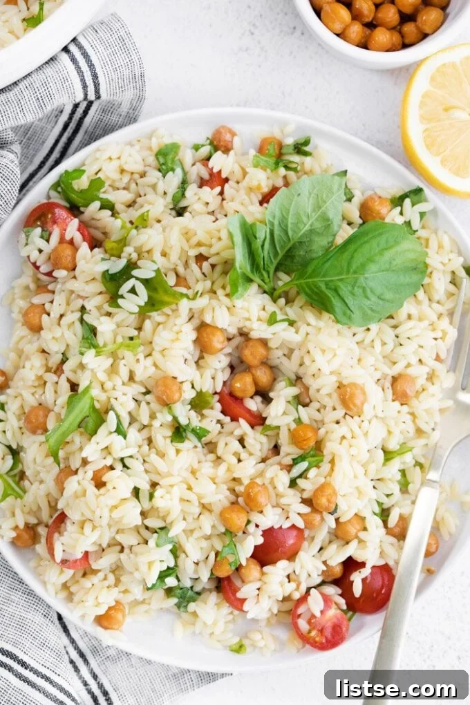 Plant-Based Pasta Delights 10 orzo pasta with chickpeas