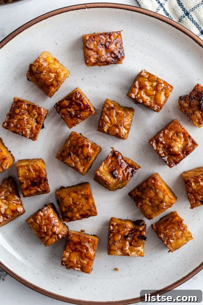 baked tempeh on a plate