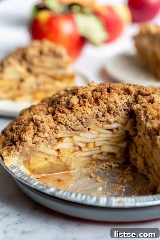 Heartwarming Dutch Apple Pie 6 Dutch Apple Pie that has been cut into