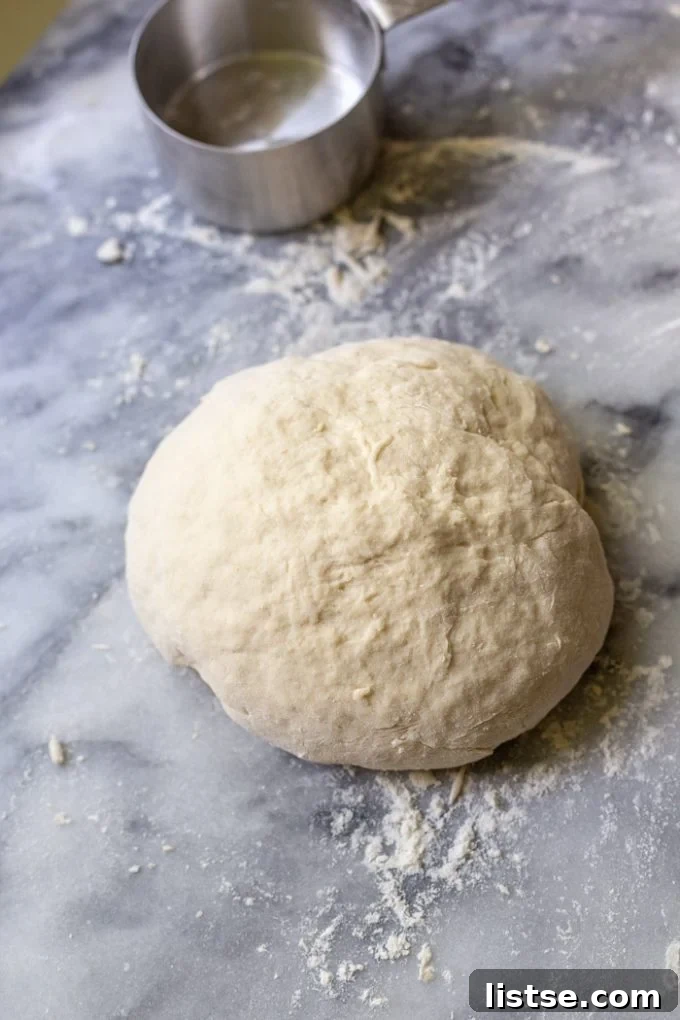 A freshly baked pizza with a perfectly golden and bubbly crust.