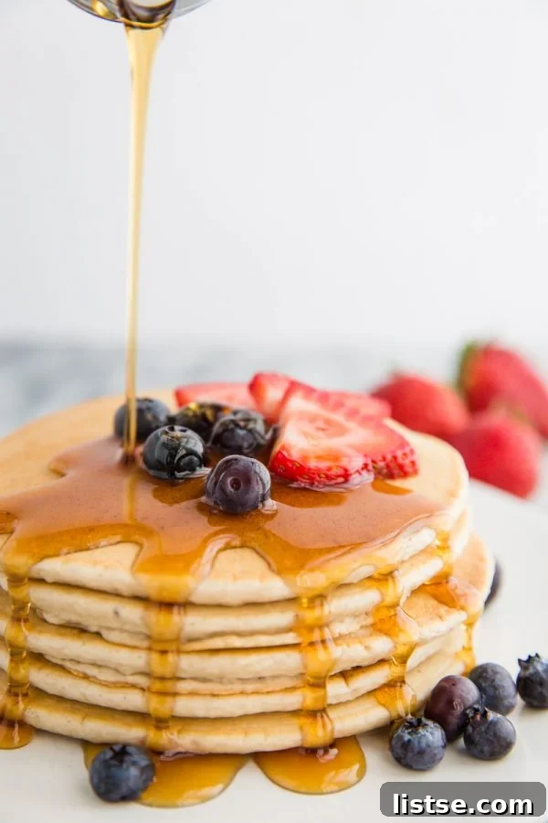 Fluffy vegan pancakes, a delicious breakfast option