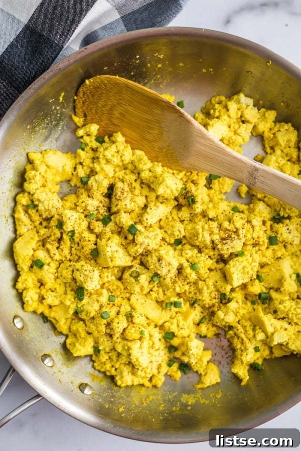 tofu scramble in a skillet