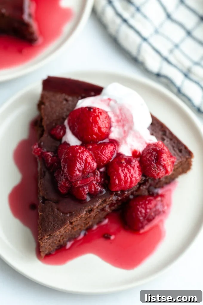 Decadent Red Wine Chocolate Cake 5 Vegan red wine chocolate cake with a generous topping of red wine-infused berries.