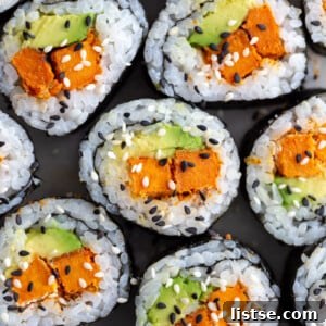 Sweet Potato Roll Sushi with avocado
