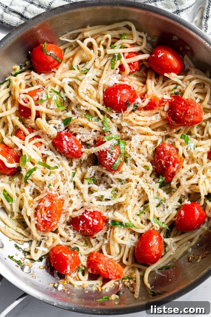 Simple Hearts of Palm Pasta in a large skillet, ready to be served.