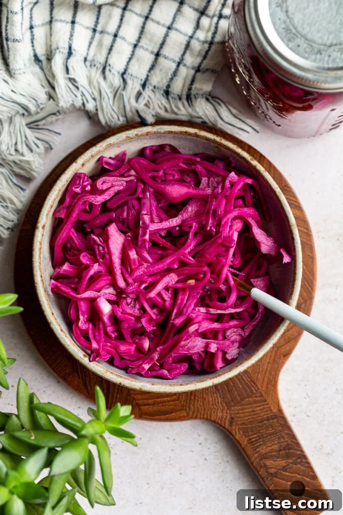Pickled cabbage in a bowl.