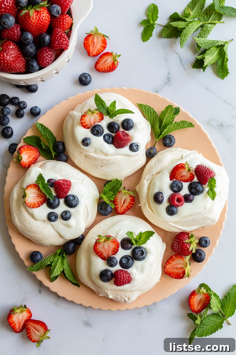 Leftover Pavlova stored in a container