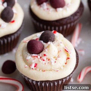 Finished Chocolate Peppermint Cupcakes with Natural Delights Truffles