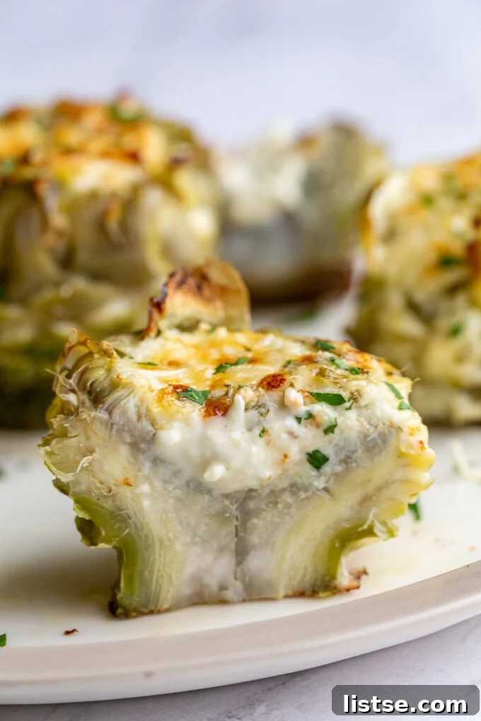 Artichoke Bottoms, Made From Scratch 5 Delicious cheesy filling being prepared