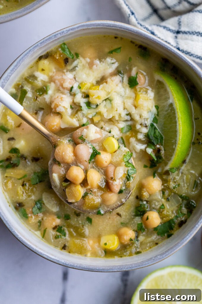 Spoonful of chickpea chili.