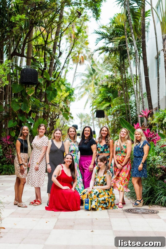 Group photo of food bloggers at the Fresh Air Retreat in Miami, smiling and enjoying the event.